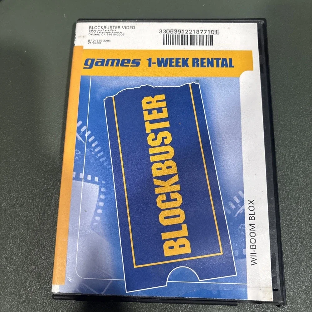 Boom Blox Nintendo Wii - Authentic BLOCKBUSTER VIDEO Rental Case & Disc 2008